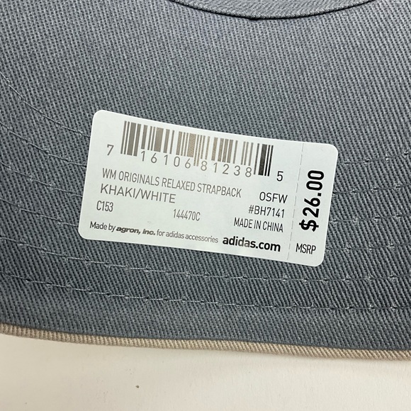 Adidas Women’s Strapback Khaki White Hat New With Tags - Picture 8 of 9
